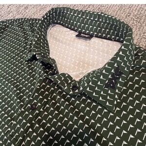 PXG Golf Polo Men XL Green Flag Print Short Sleeve Athletic Shirt MT24ATP1-03C